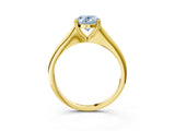 Yellow gold Fancy Blue Oval Cut Solitaire Diamond Ring with Six-Prong Setting and Classic Band_15