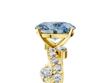Yellow gold Fancy Blue Oval  Cut Solitaire Diamond Twisted Band with Pave Setting_33