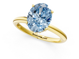 Yellow gold Fancy Blue Oval  Cut Solitaire Engagement Ring with Four-Prong Setting and Classic Band_21