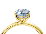 Yellow gold Fancy Blue Oval  Cut Solitaire Engagement Ring with Four-Prong Setting and Classic Band_24