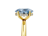 Yellow gold Fancy Blue Oval  Cut Solitaire Engagement Ring with Four-Prong Setting and Classic Band_25