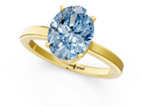 Yellow gold Fancy Blue Oval  Cut Solitaire Engagement Ring with Four-Prong Setting on a Classic Band_21