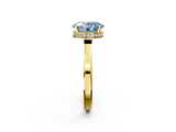 Yellow gold Fancy Blue Oval  Cut Solitaire Engagement Ring with Four-Prong Setting on a Classic Band_22