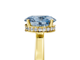 Yellow gold Fancy Blue Oval  Cut Solitaire Engagement Ring with Four-Prong Setting on a Classic Band_25