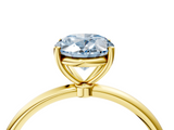 Yellow gold Fancy Blue Oval  Cut Solitaire Engagement Ring with Thin Band and Four-Prong Setting_7