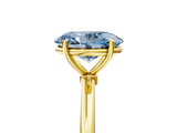 Yellow gold Fancy Blue Oval  Cut Solitaire Engagement Ring with Thin Band and Four-Prong Setting_8