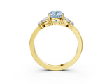 Yellow gold Fancy Blue Oval  Cut Solitaire Floral Diamond Ring with Four-Prong Setting_40