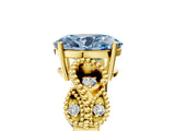 Yellow gold Fancy Blue Oval Cut Solitaire Milgrain Leaf Band with Prong Setting_5