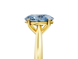 Yellow gold Fancy Blue Oval  Cut Solitaire Ring with Cathedral Band and Four-Prong Setting_60