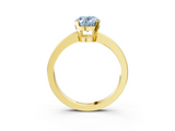 Yellow gold Fancy Blue Oval  Cut Solitaire Ring with Four-Prong Setting and Classic Band_79