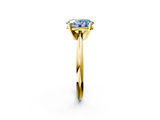 Yellow gold Fancy Blue Oval  Cut Solitaire Ring with Four-Prong Setting on a Classic Band_47