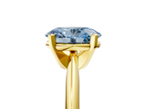 Yellow gold Fancy Blue Oval  Cut Solitaire Ring with Four-Prong Setting on a Classic Band_50