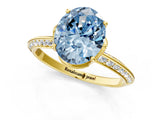 Yellow gold Fancy Blue Oval Cut Solitaire Split Shank Pave Diamond Engagement Ring with Four-Prong Setting_25