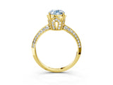 Yellow gold Fancy Blue Oval Cut Solitaire Split Shank Pave Diamond Engagement Ring with Four-Prong Setting_27