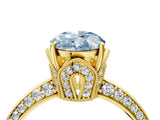Yellow gold Fancy Blue Oval Cut Solitaire Split Shank Pave Diamond Engagement Ring with Four-Prong Setting_28