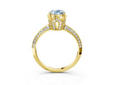 Yellow gold Fancy Blue Oval Cut Solitaire Split Shank Pave Diamond Engagement Ring with Four-Prong Setting_3