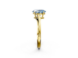 Yellow gold Fancy Blue Oval  Cut Solitaire Twist Band Ring with Four-Prong Setting_22