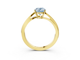 Yellow gold Fancy Blue Oval  Cut Solitaire Twist Band Ring with Four-Prong Setting_23