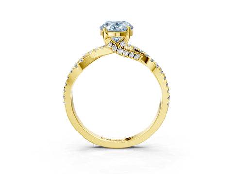 Yellow gold Fancy Blue Oval Cut Solitaire Twist Pave Diamond Engagement Ring with Prong Setting_27