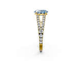 Yellow gold Fancy Blue Oval  Cut Split Shank Pave Diamond Engagement Ring with Four-Prong Setting_43