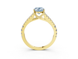 Yellow gold Fancy Blue Oval  Cut Split Shank Pave Diamond Engagement Ring with Four-Prong Setting_44