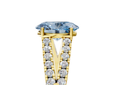 Yellow gold Fancy Blue Oval  Cut Split Shank Pave Diamond Engagement Ring with Four-Prong Setting_46