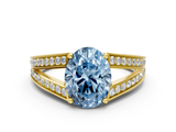 Yellow gold Fancy Blue Oval  Cut Split Shank Pave Diamond Ring with Four-Prong Setting_27