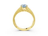 Yellow gold Fancy Blue Oval  Cut Split Shank Pave Diamond Ring with Four-Prong Setting_30