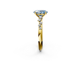 Yellow gold Fancy Blue Oval  Diamond Cluster Prong-Set Solitaire Ring_26