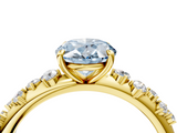 Yellow gold Fancy Blue Oval  Diamond Cluster Prong-Set Solitaire Ring_28