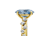 Yellow gold Fancy Blue Oval  Diamond Cluster Prong-Set Solitaire Ring_29