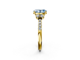 Yellow gold Fancy Blue Oval  Diamond Three-Stone Pave Band with Four-Prong Setting_22