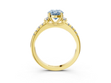 Yellow gold Fancy Blue Oval  Diamond Three-Stone Pave Band with Four-Prong Setting_23