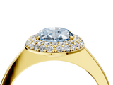 Yellow gold Fancy Blue Oval  Halo Diamond Engagement Ring with Solitaire Band and Four-Prong Setting_24