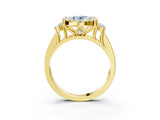 Yellow gold Fancy Blue Oval  Halo Diamond Engagement Ring with Split Shank and Four-Prong Setting_46