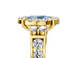 Yellow gold Fancy Blue Oval  Halo Diamond Engagement Ring with Split Shank and Four-Prong Setting_48