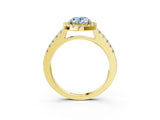 Yellow gold Fancy Blue Oval  Halo Diamond Pavé Solitaire Ring_78