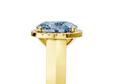 Yellow gold Fancy Blue Oval  Halo Diamond Ring with Cathedral Band and Four-Prong Setting_54