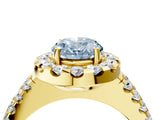 Yellow gold Fancy Blue Oval  Halo Diamond Split Shank Engagement Ring with Prong Setting_63