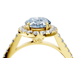 Yellow gold Fancy Blue Oval  Halo Pavé Diamond Engagement Ring with Four-Prong Setting_7