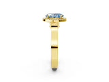 Yellow gold Fancy Blue Oval  Halo Pave Split Shank Prong Setting Ring_35