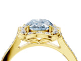 Yellow gold Fancy Blue Oval  Halo Round Diamond Pave Band with Four-Prong Setting_43