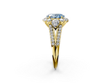 Yellow gold Fancy Blue Oval  Halo Split Shank Diamond Engagement Ring with Prong Setting_23