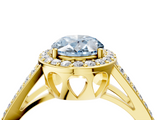 Yellow gold Fancy Blue Oval  Halo Split Shank Diamond Ring with Four-Prong Setting_36