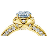 Yellow gold Fancy Blue Oval  Halo Split Shank Pave Diamond Ring with Petal Prong Setting_23