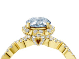 Yellow gold Fancy Blue Oval  Halo Twist Band Solitaire Ring with Six-Prong Setting_36