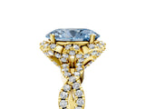 Yellow gold Fancy Blue Oval  Halo Twist Band Solitaire Ring with Six-Prong Setting_37