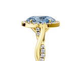 Yellow gold Fancy Blue Oval  Halo Twist Band Solitaire Ring_25