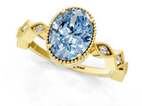 Yellow gold Fancy Blue Oval  Milgrain Marquise Diamond Twist Band Ring_68