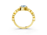 Yellow gold Fancy Blue Oval  Milgrain Marquise Diamond Twist Band Ring_70